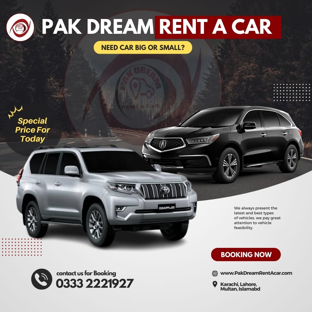 Pak Dream Rent a Car Car Rental Service Online Pakistan's No. 1 Car